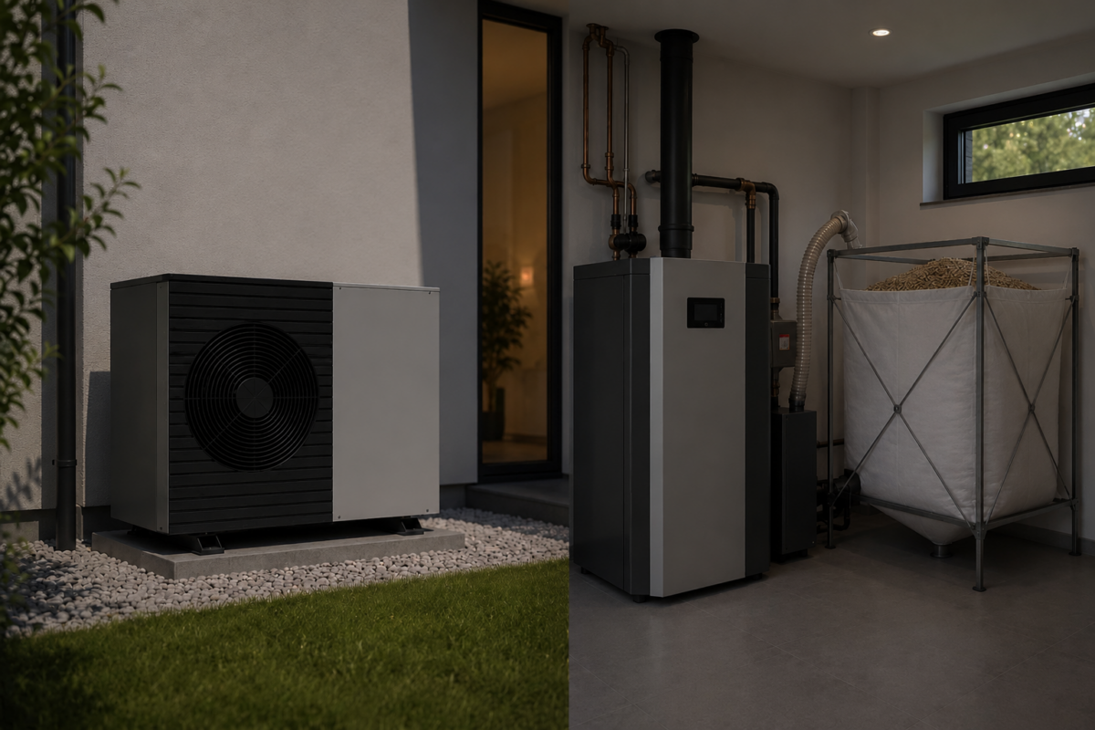 Wärmepumpe und Holzheizung